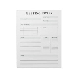 Minimal anteckningsplan för Professional Meeting-a Anteckningsblock