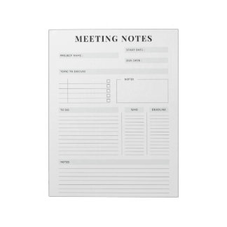 Minimal anteckningsplan för Professional Meeting-a Anteckningsblock