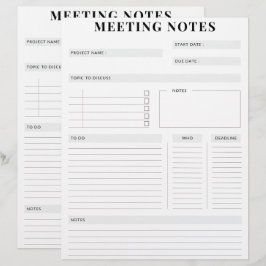 Minimal anteckningsplan för Professional Meeting-a Brevhuvud