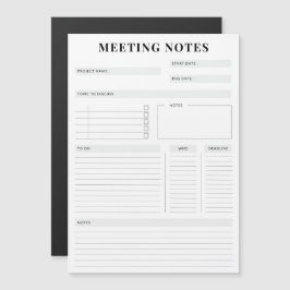 Minimal anteckningsplan för Professional Meeting-a Magnetisk Inbjudningskort