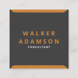 Minimal antik Bronze & Matte Black Fyrkantigt Visitkort