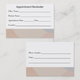 Minimal Appointment Reminder Card Clean Design Tidsbeställning Kort