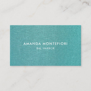 Minimal Aqua Linen Struktur Modern Professionell Visitkort