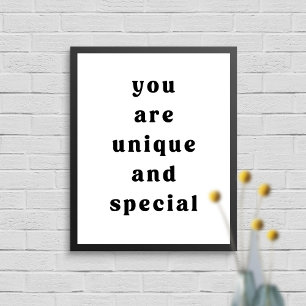 Minimal är att du är unik och Speciell klassrum Poster