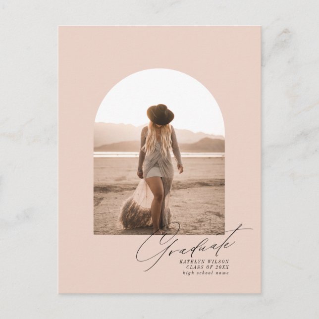 Minimal Arch Photo Grad-meddelanden Meddelande Vykort (Framsida)