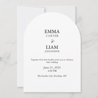 Minimal Arch Wedding Invitation Editable Elegant Inbjudningar