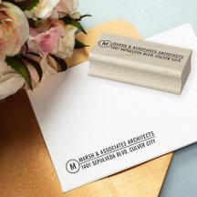 Minimal arkitekturisk titel Monogram Adress