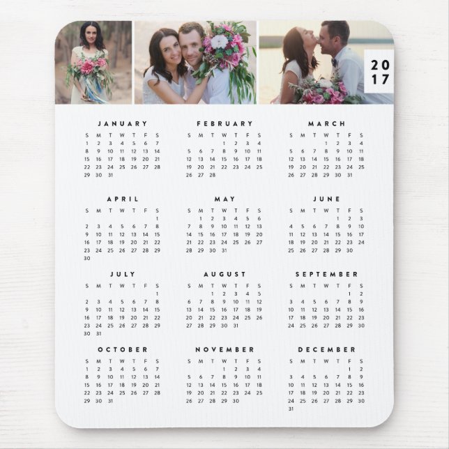 Minimal årskalender för Mousepad Musmatta (Framsidan)