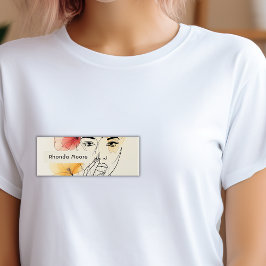 Minimal Art Line Ansikte Flowers Beauty Logotyp Namnbricka