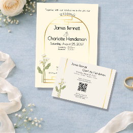 Minimal Art Nouveau Guldram Kallalilja Bröllop Tilläggskort