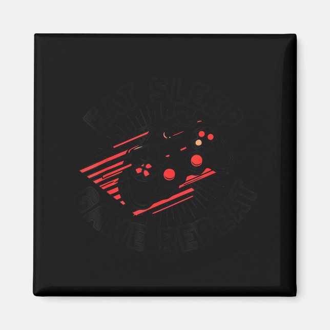 Minimal Ät Sov Spel Upprepa Hängiven Magnet (Framsidan)