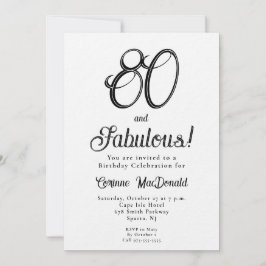 Minimal Åttio och Fantastisk 80-årsfest Inbjudningar