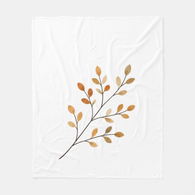 Minimal Autumn Branch Throw Blanket Fleecefilt (Framsidan)