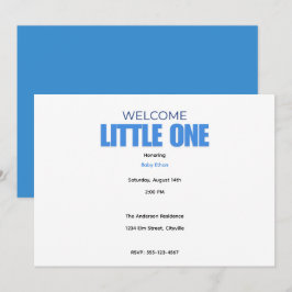 Minimal Baby Boy Shower Invitation Meddelande