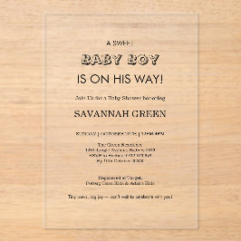 Minimal Baby Boy Shower Typography Design