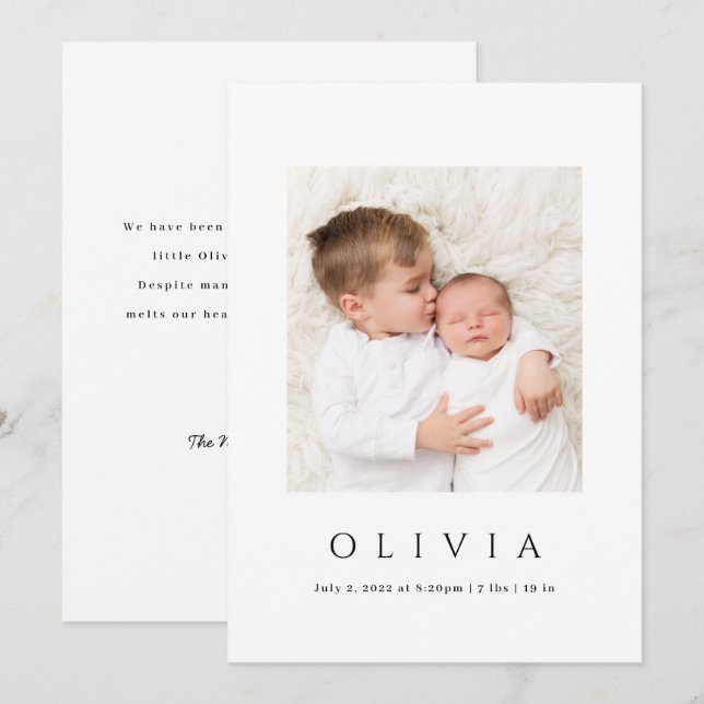 Minimal Baby-fotovarning Meddelande (Fram/baksida)