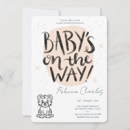 Minimal Baby Shower Inbjudningar