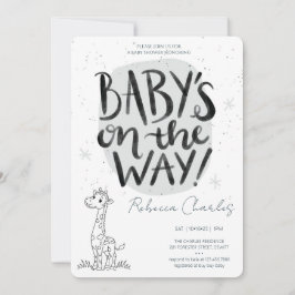 Minimal Baby Shower Inbjudningar