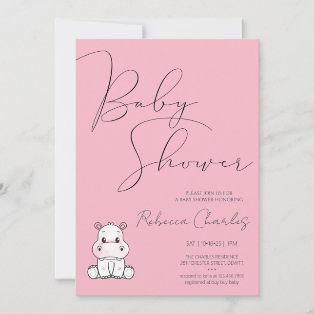 Minimal Baby Shower  Inbjudningar (Framsida)