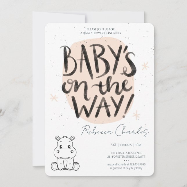 Minimal Baby Shower  Inbjudningar (Framsida)