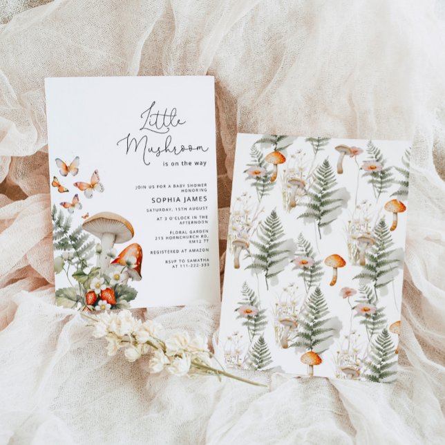 Minimal babydusch för små svampar inbjudningar (Skapare uppladdad)