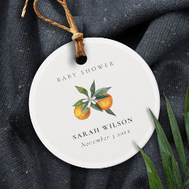 Minimal babystötare av Citrus Orange Botanical Boh Gåvor Etiketter