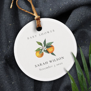 Minimal babystötare av Citrus Orange Botanical Boh Gåvor Etiketter