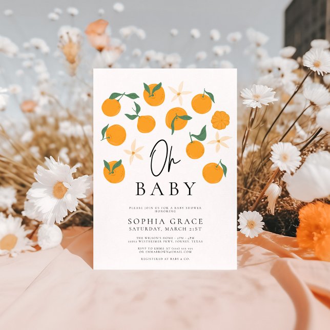 Minimal babystövel för citrus inbjudningar (Skapare uppladdad)