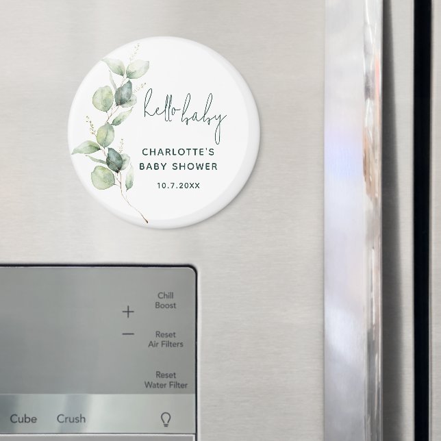 Minimal babystövel för vattenfärg Eucalyptus med m Magnet (In Situ (Fridge))