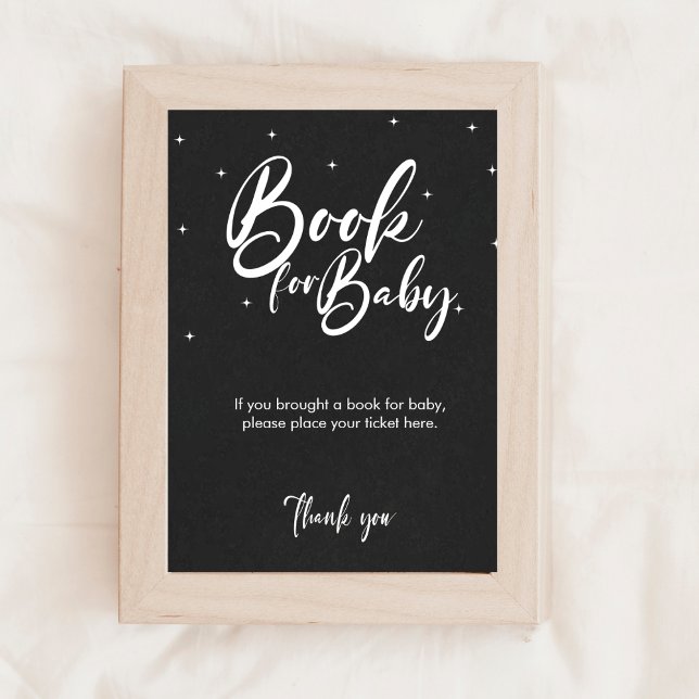 Minimal babyvisningsspel Bokar för Baby-tecken Poster (Minimal Baby Shower Games Books For Baby Sign)