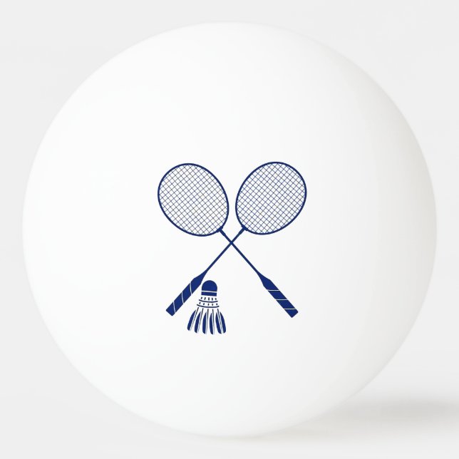 Minimal Badminton-racket Shuttlecock Birdie Blue Pingisboll (Framsidan)