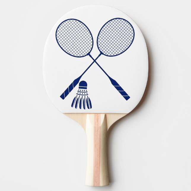 Minimal Badminton-racket Shuttlecock Birdie Blue Pingisracket (Framsidan)