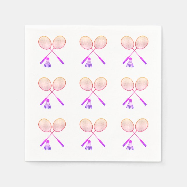 Minimal Badminton-racket Shuttlecock Birdie Pappersservett (Framsidan)