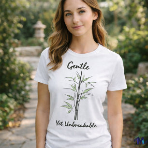 Minimal Bambu Linje Konst – Lugn Styrka Natur  T Shirt
