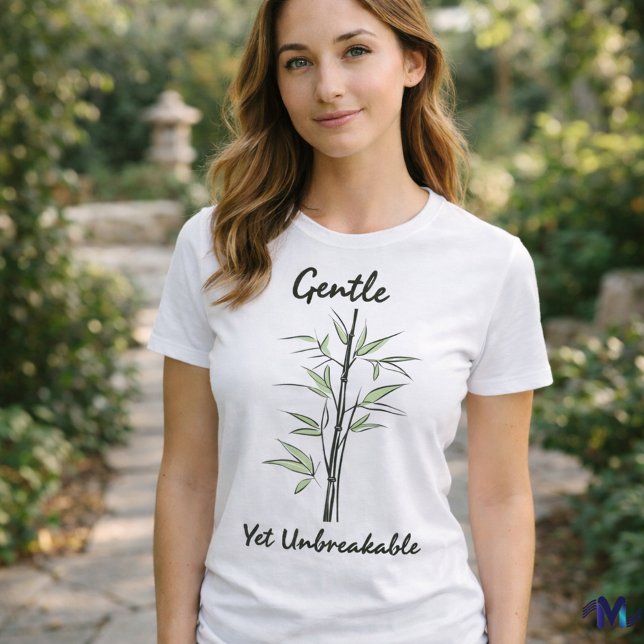 Minimal Bambu Linje Konst – Lugn Styrka Natur  T Shirt (Skapare uppladdad)