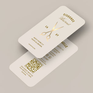 Minimal Barber Sand Sax Barbershop Visitkort