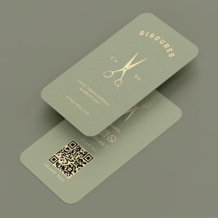 Minimal barbershop Barber Sage Guld-sax Visitkort