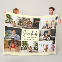 Minimal Barnbarn gör Life Grand 8 Photo Collage Fleecefilt