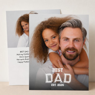 Minimal Bästa Pappa Etablerat År Ny Fader Foto Julkort
