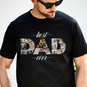 Minimal bästa Pappa någonsin PAPPA 18-fotokollage T Shirt