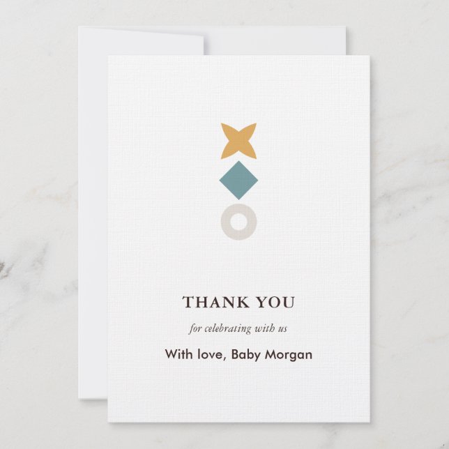 Minimal Bauhaus Baby Shower Thank You Card Tack Kort (Framsida)