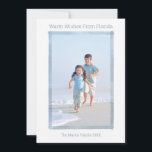 MINIMAL BEACH CHRISTMAS PHOTO CARD FLORIDA JULKORT<br><div class="desc">Denna moderna och minimala Florida-inspirerade blåfärgade ram-jullkort är så elegant och kust. Det är enkelt att anpassa det med ditt namn och hälsning. Du kan också anpassa ställe i hälsning, för den mest personlig typen av helgdag-kort! Och... det är roligt att se din favoritfamiljstrand bilder smälta in i vattenfärgen ram!...</div>