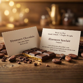 Minimal Bean to Bar Chokladtillverkare Visitkort
