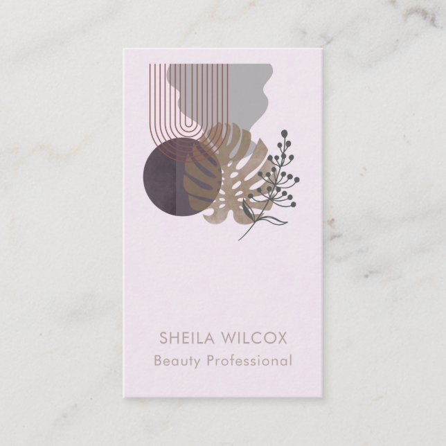 Minimal Beauty Business Card | Abstract Botanical  Visitkort (Framsida)