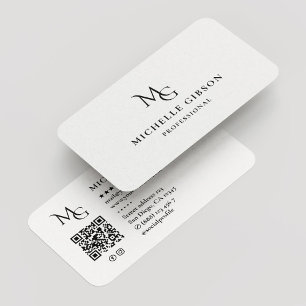 Minimal Beauty Monogram MG Logotyp Professionell W Visitkort