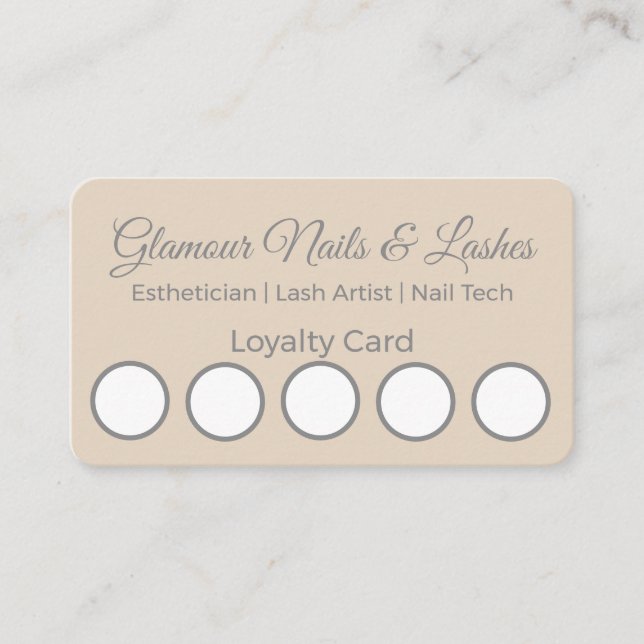 Minimal Beauty Salon/Wellness Parlor Loyalty Card Visitkort (Framsida)