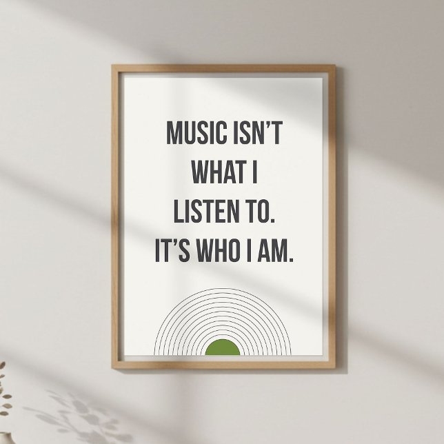 Minimal Bedroom Decor. Music Lover Quote Poster (Skapare uppladdad)