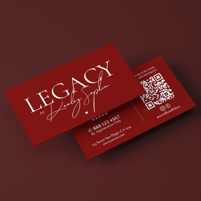 Minimal begravningskoordinator mörkröd visitkort (Minimal Mortician Funeral Coordinator Dark Red Business Card
)