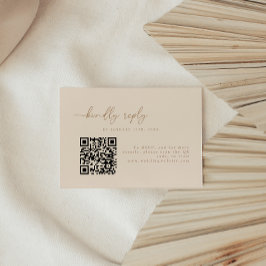 Minimal Beige Bröllop QR-kod OSA Kort