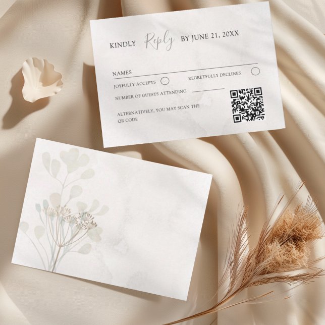 Minimal beige & guld botanisk bröllop OSA kort (Skapare uppladdad)